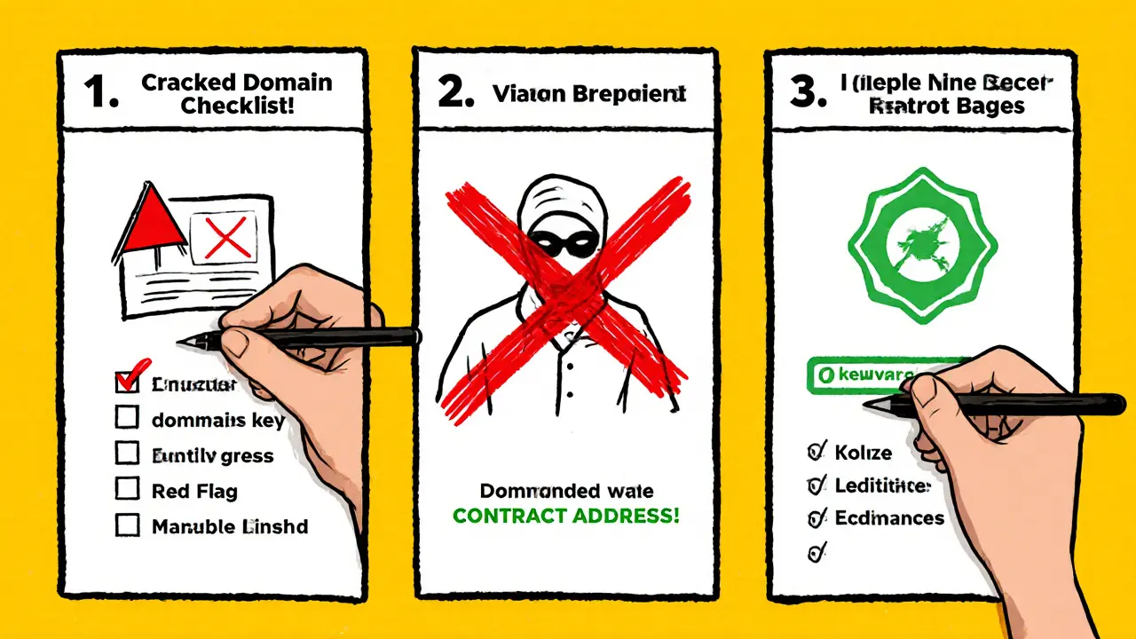 Manga checklist highlighting red flags and legit signals for airdrops.