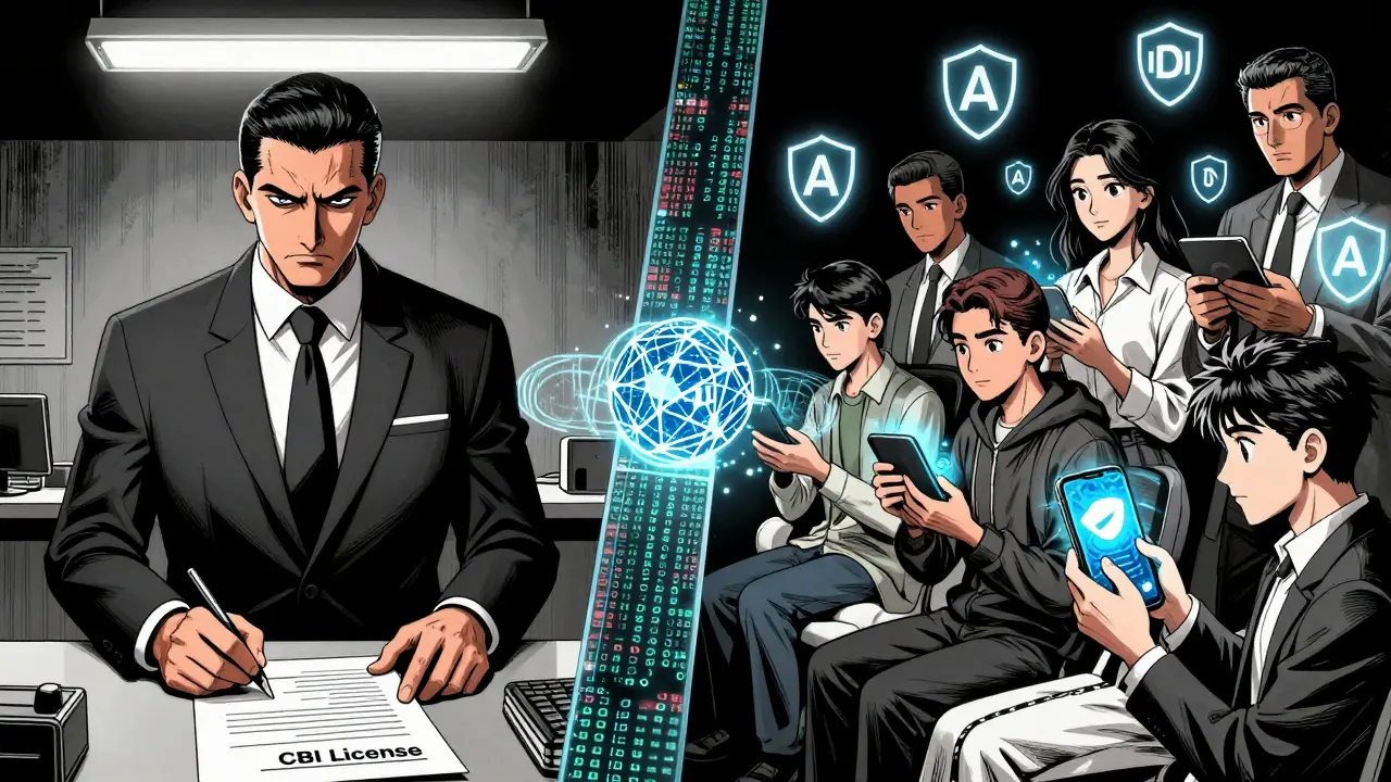 Contrasting scenes: government regulation vs. decentralized crypto use by Iranian citizens.