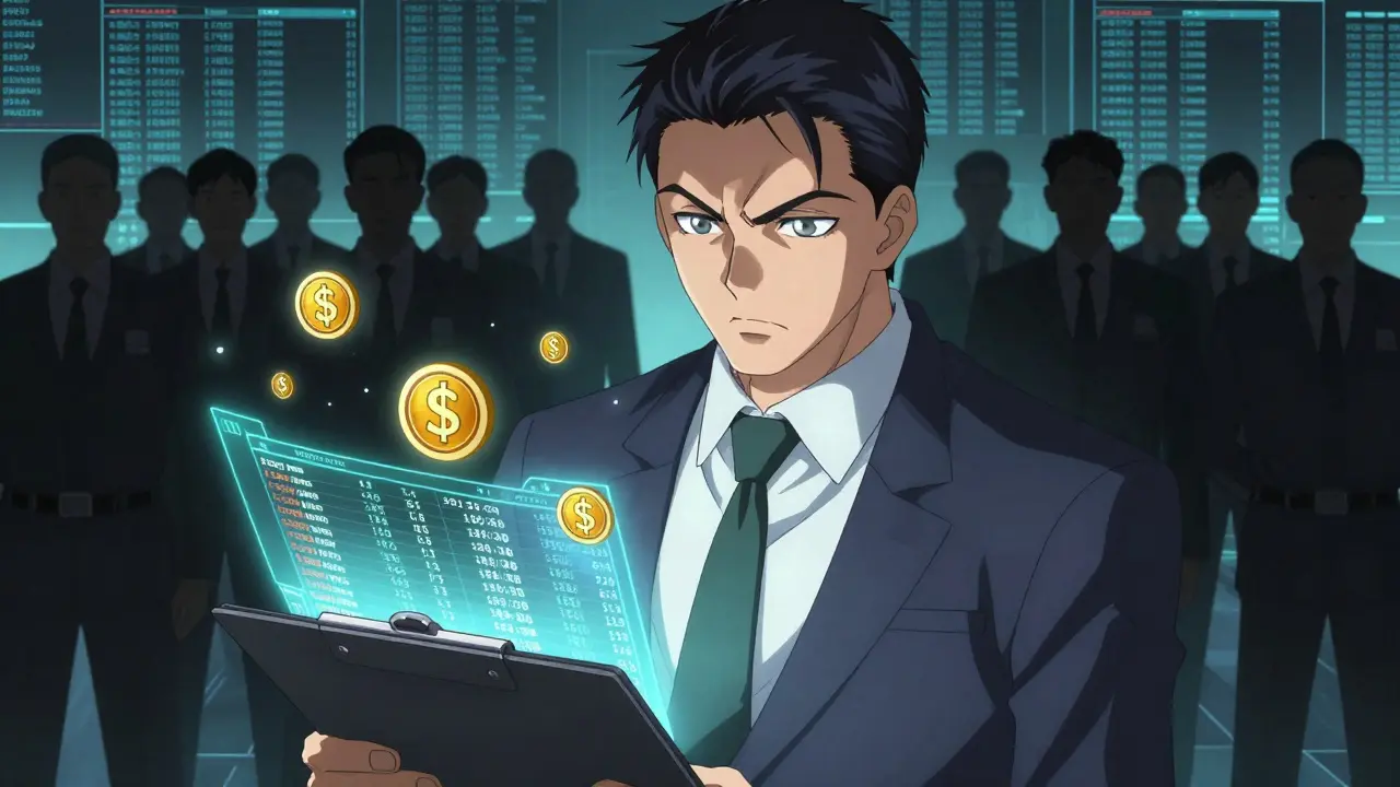 A determined Brazilian compliance officer monitoring real-time crypto transaction logs.