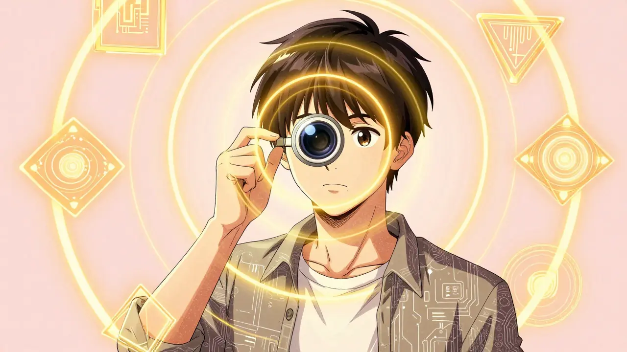 Scanning light ring surrounds a person verifying identity