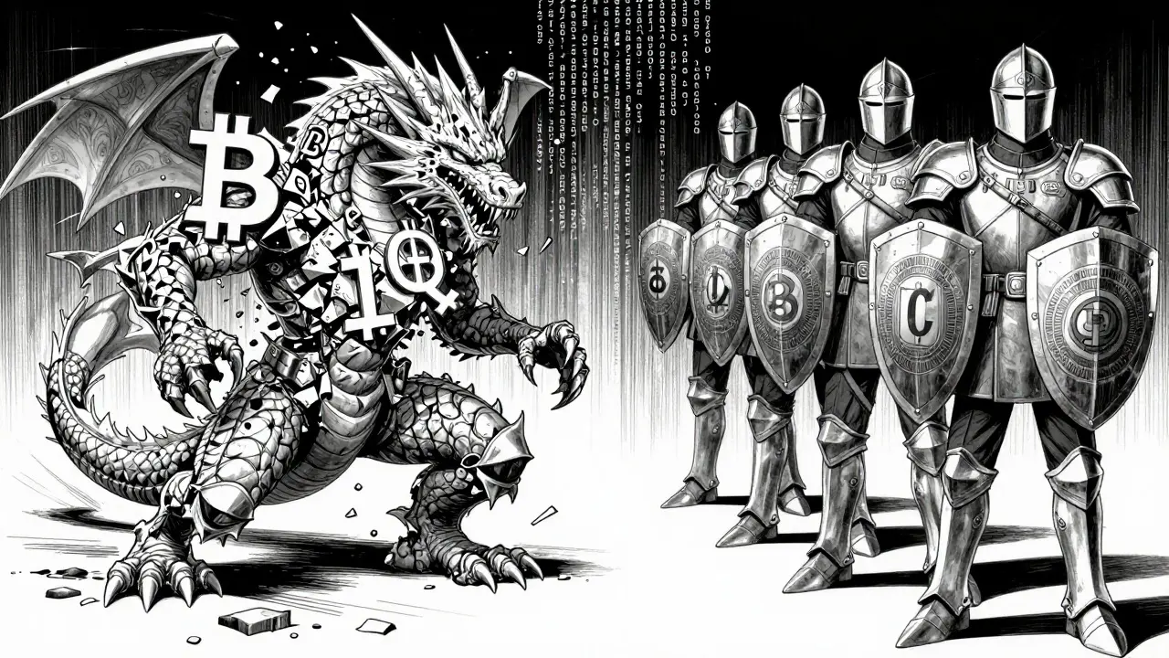 Contrast between chaotic Bitcoin and regulated CBDCs in anime style