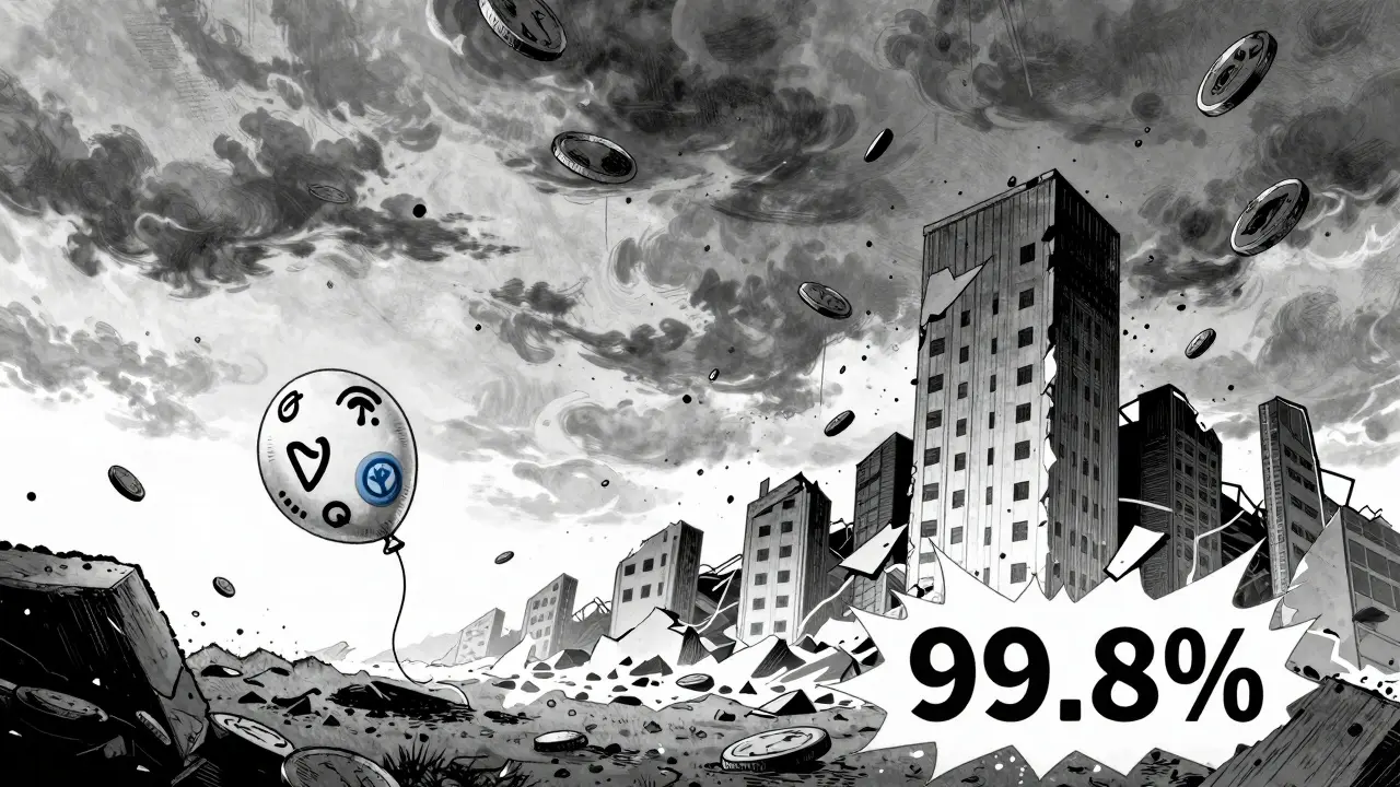 Deflating balloon falling through stormy sky in manga art