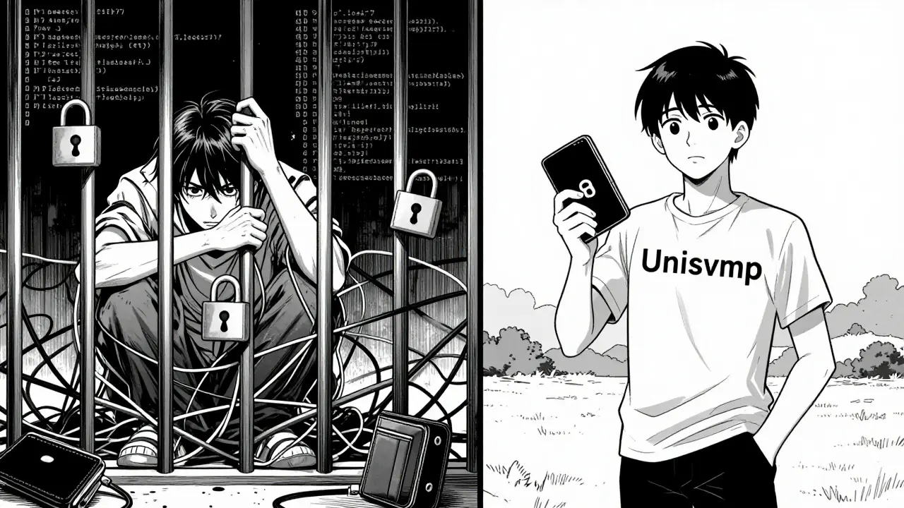 Manga contrast between risky CEX and safe DEX trading