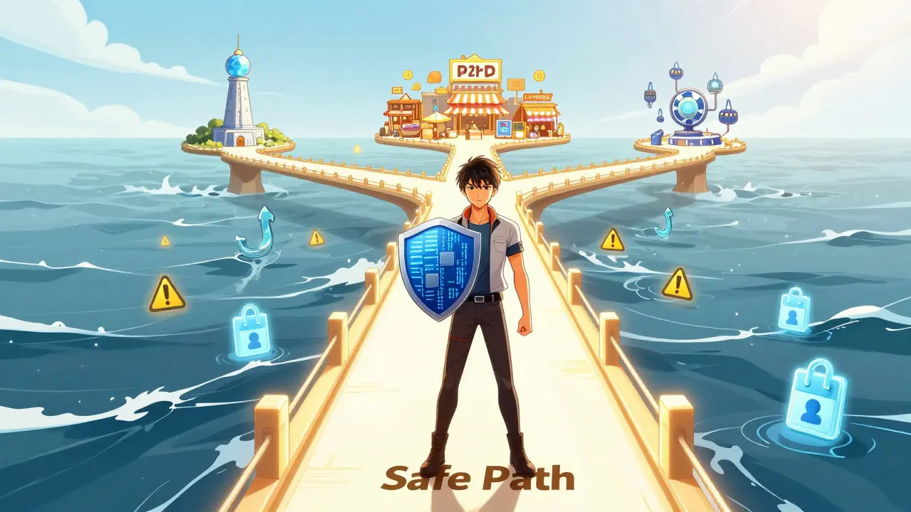 Manga scene showing safe paths for buying crypto in Nigeria
