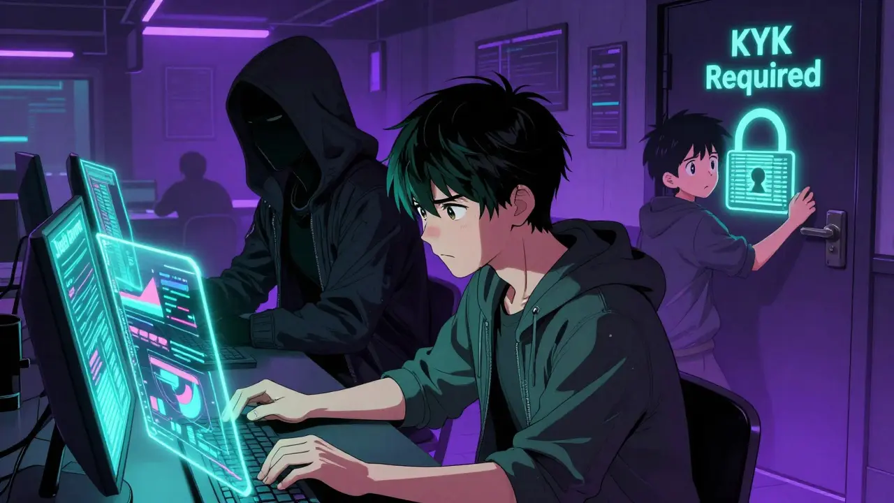 Three anime users: yield farmer, privacy seeker, and confused beginner