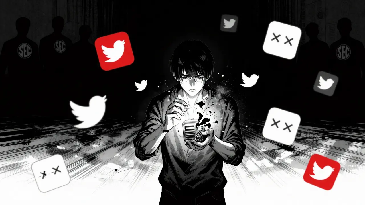 User losing crumbling crypto token in dark void