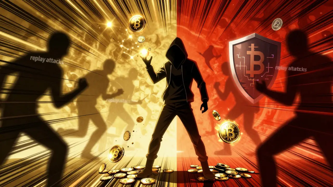 A character separating crypto assets between two chains to prevent replay attacks.