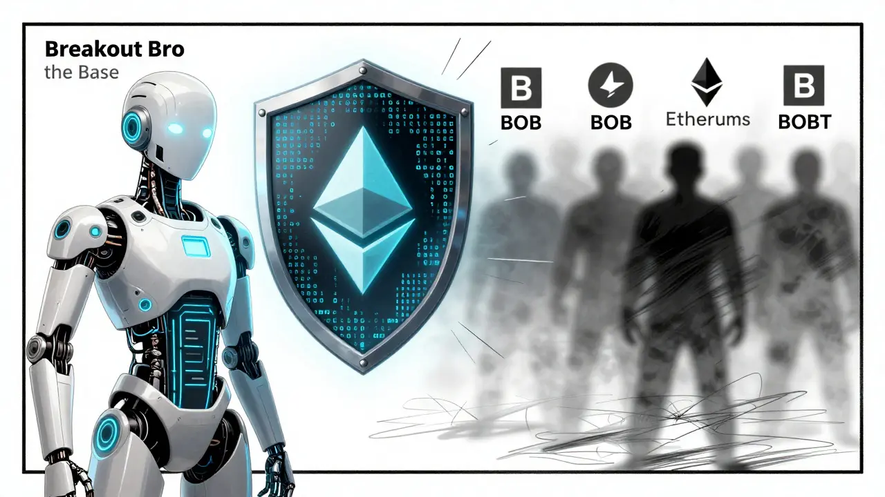 AI agent distinguished from fake tokens in a manga style scene