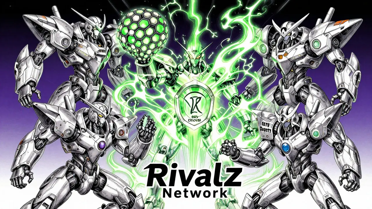 Five mechanical spirits representing Rivalz modules