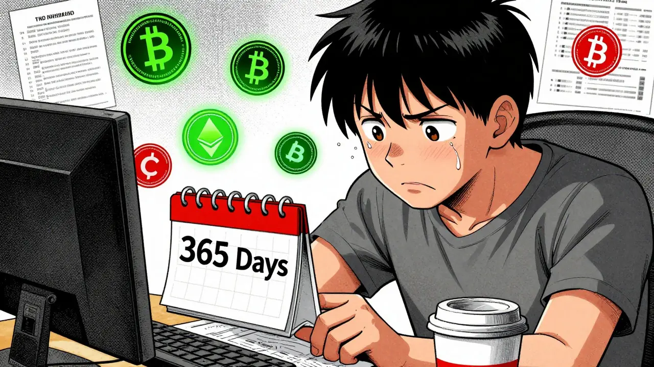 Manga style: Crypto trader stressed over 365-day holding period