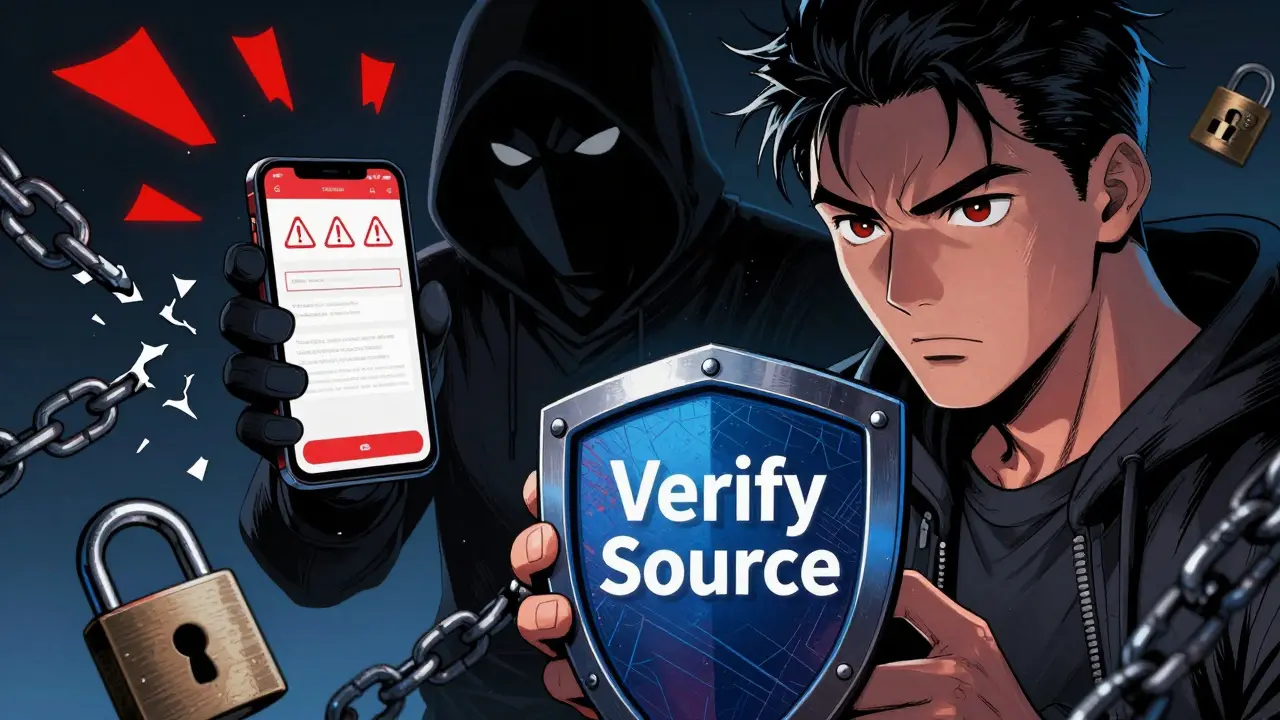 Manga style scene showing a user protecting their wallet from crypto scam hackers