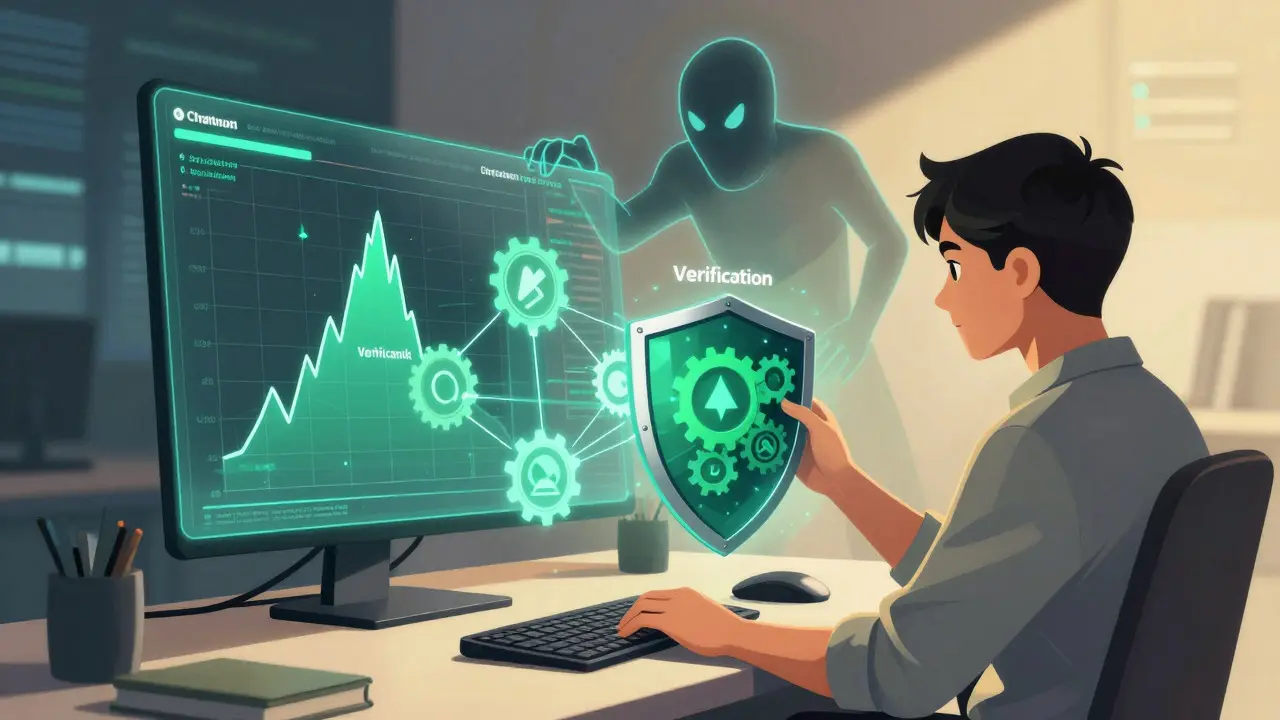 A developer using a shield to block price manipulation attacks