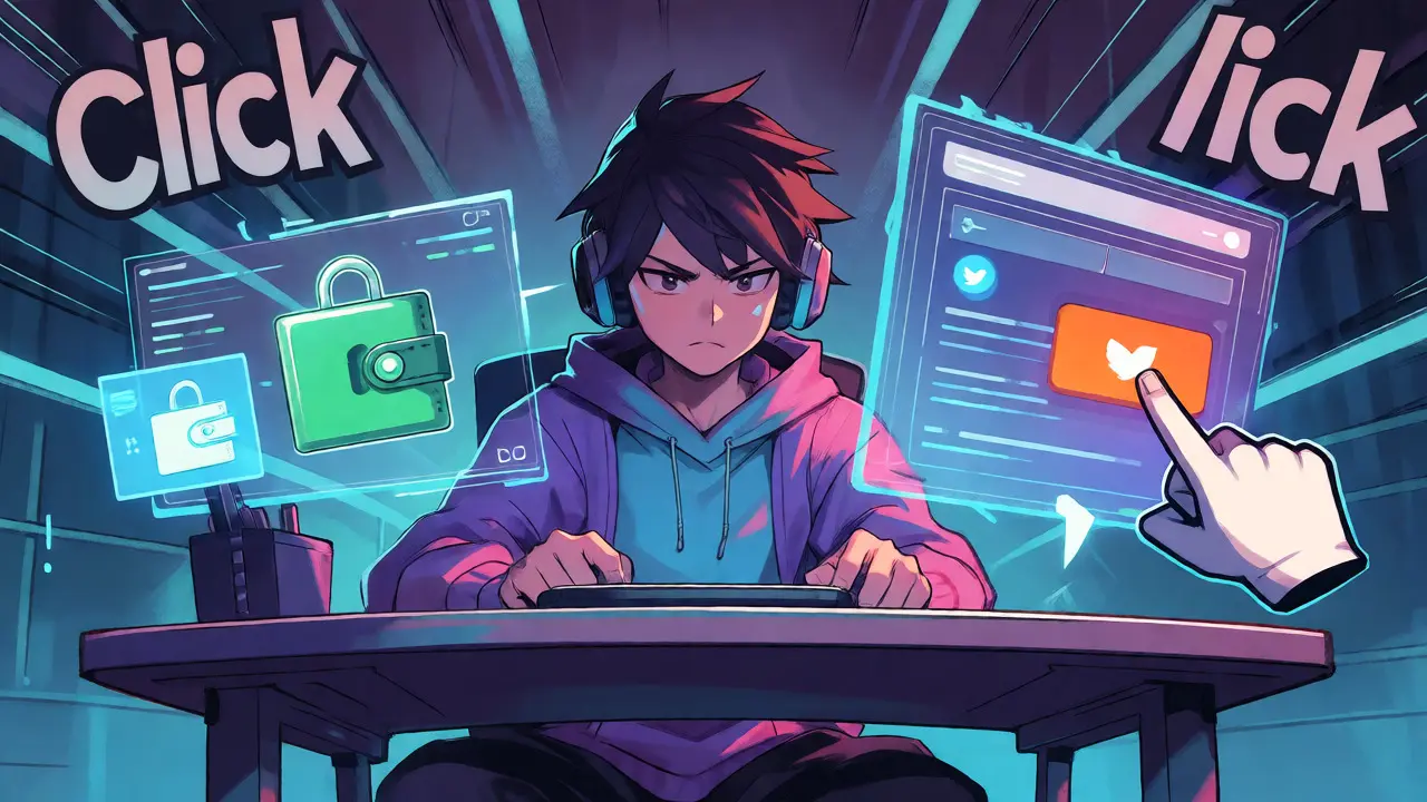 Anime protagonist connecting a digital wallet and verifying social media accounts