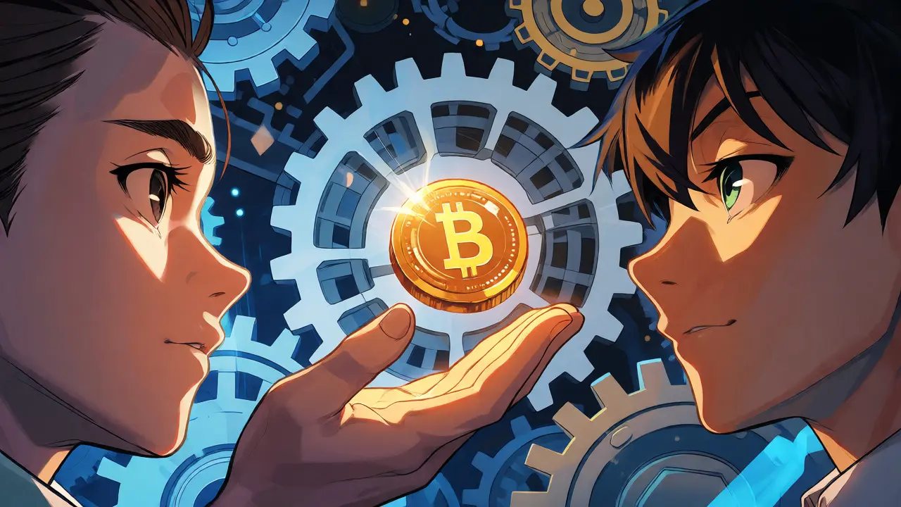 Anime-style illustration of peer-to-peer lending without banks