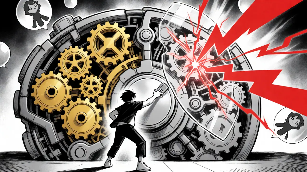 Character managing risk dials amidst volatility lightning