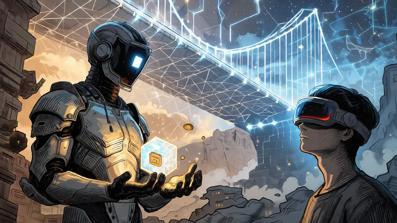 Manga illustration of Chainlink bridge and Filecoin data protection