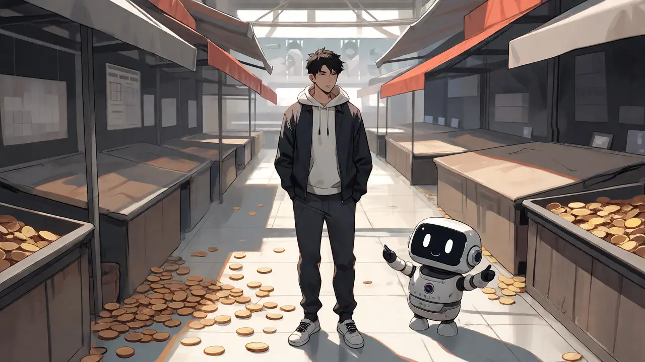 A trader facing a sparse crypto marketplace with maker bot assistance.